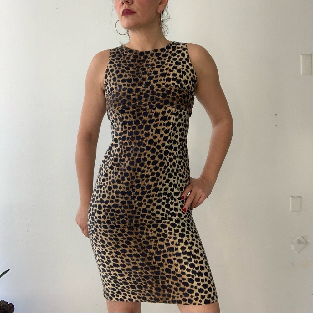 Vintage Leopard mini dress-XXS